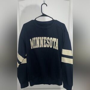Minnesota Navy Sweatshirt with Cream Stripes